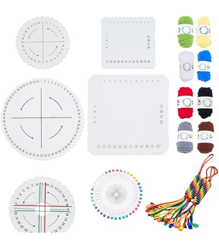 WEBEEDY DY Kumihimo Disks Kit for Bracelet Braiding, Square